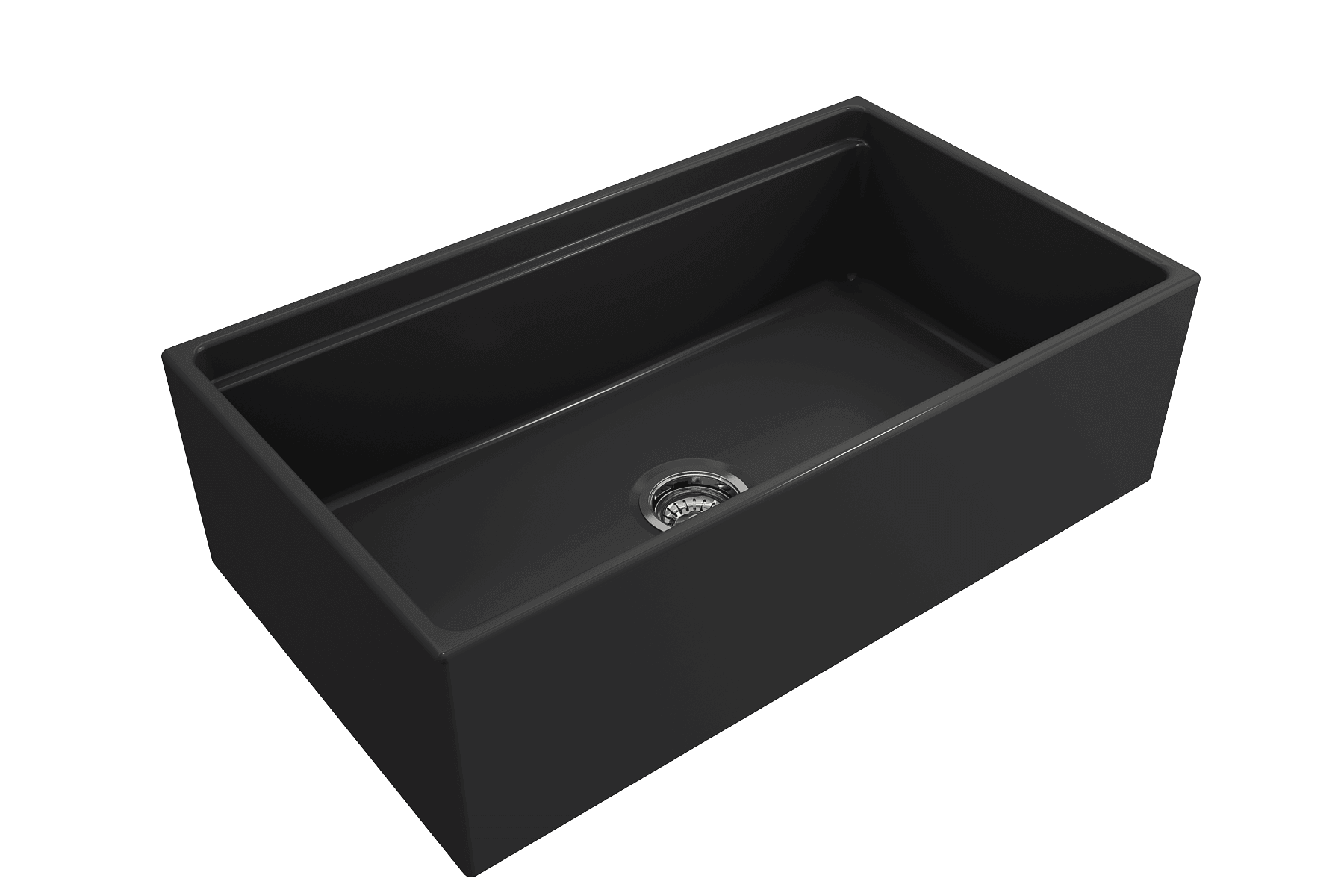 BOCCHI Contempo 33" Fireclay Workstation Farmhouse Sink with Accessories, Matte Dark Gray, 1504-020-0120