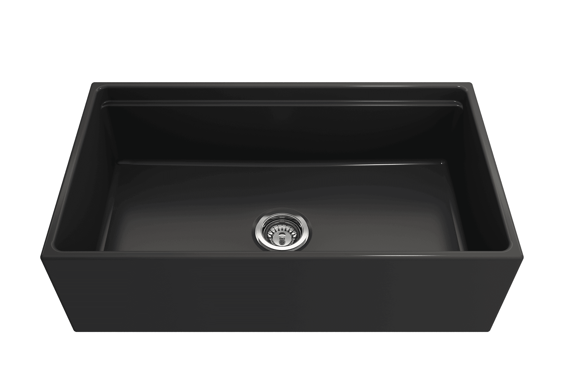 BOCCHI Contempo 33" Fireclay Workstation Farmhouse Sink with Accessories, Matte Dark Gray, 1504-020-0120