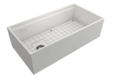 BOCCHI Contempo 36" Fireclay Workstation Farmhouse Sink with Accessories, White, 1505-001-0120 - The Sink Boutique
