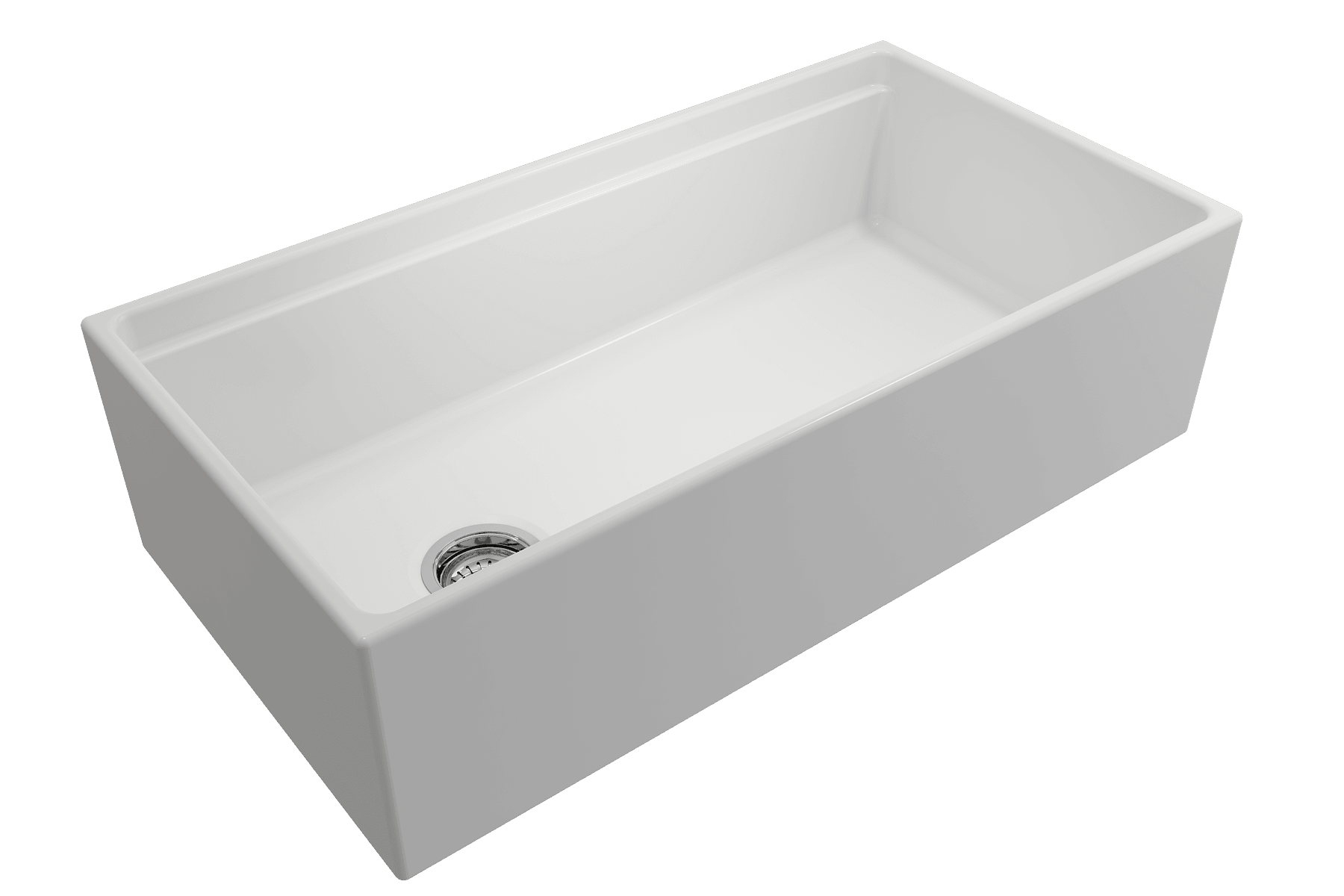 BOCCHI Contempo 36" Fireclay Workstation Farmhouse Sink with Accessories, Matte White, 1505-002-0120