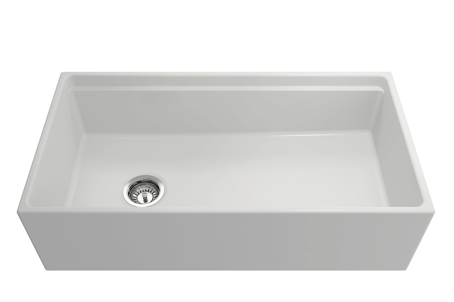 BOCCHI Contempo 36" Fireclay Workstation Farmhouse Sink with Accessories, Matte White, 1505-002-0120