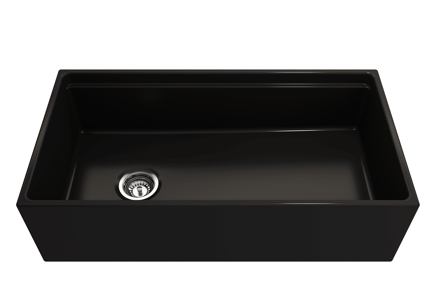 BOCCHI Contempo 36" Fireclay Workstation Farmhouse Sink with Accessories, Matte Black, 1505-004-0120