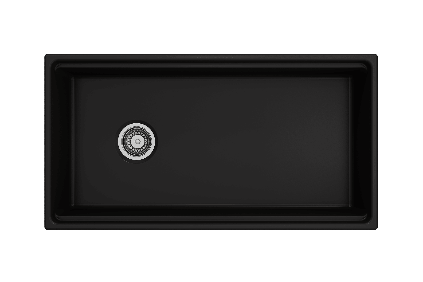 BOCCHI Contempo 36" Fireclay Workstation Farmhouse Sink with Accessories, Matte Black, 1505-004-0120