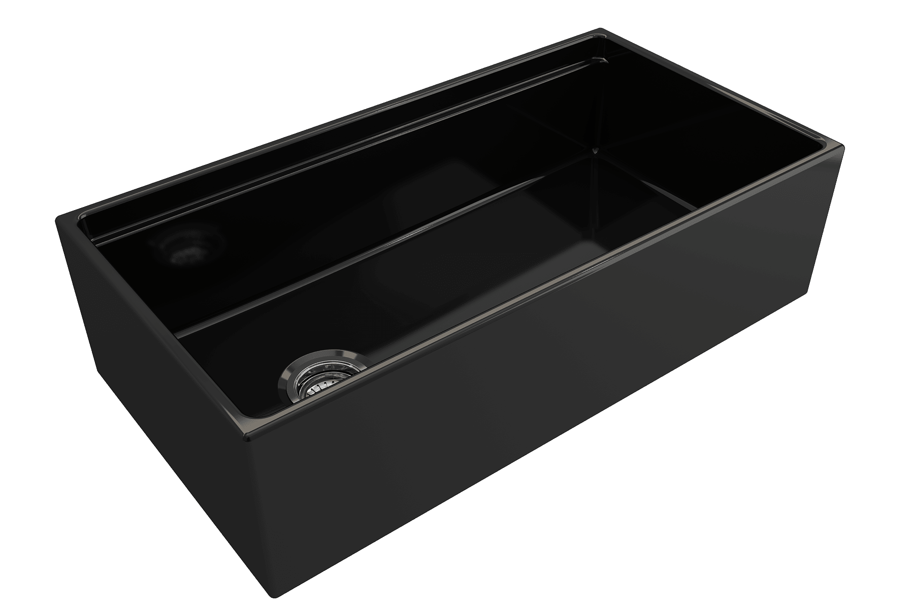 BOCCHI Contempo 36" Fireclay Workstation Farmhouse Sink with Accessories, Black, 1505-005-0120