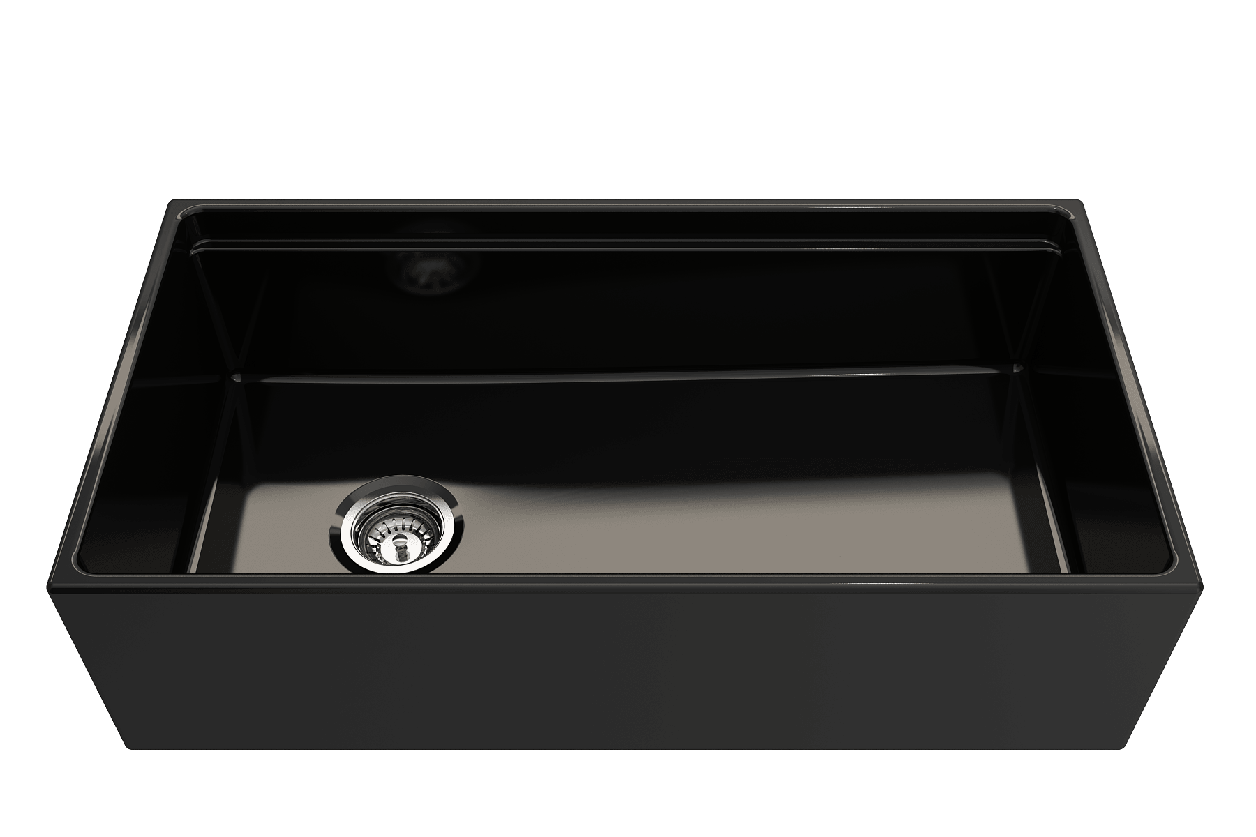 BOCCHI Contempo 36" Fireclay Workstation Farmhouse Sink with Accessories, Black, 1505-005-0120