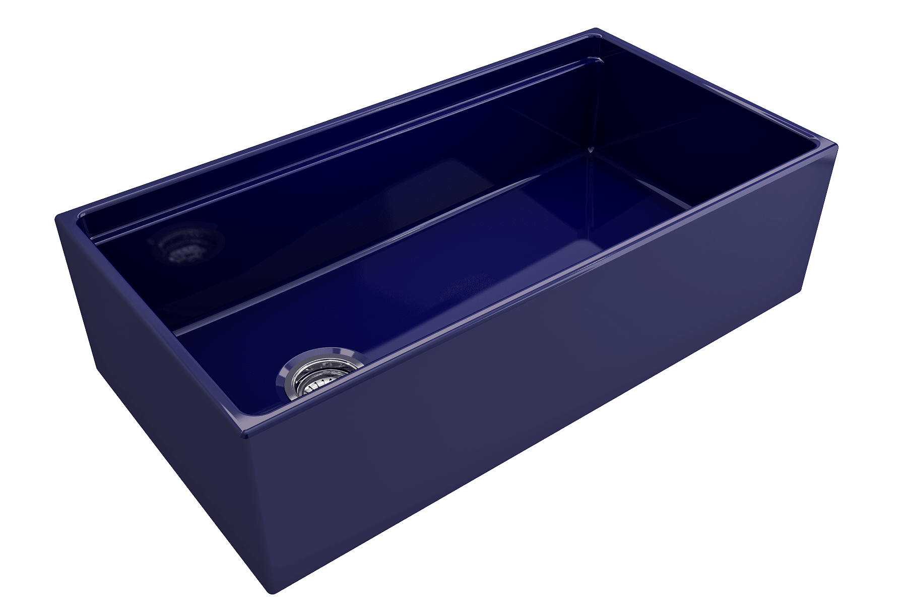 BOCCHI Contempo 36" Fireclay Workstation Farmhouse Sink with Accessories, Sapphire Blue, 1505-010-0120