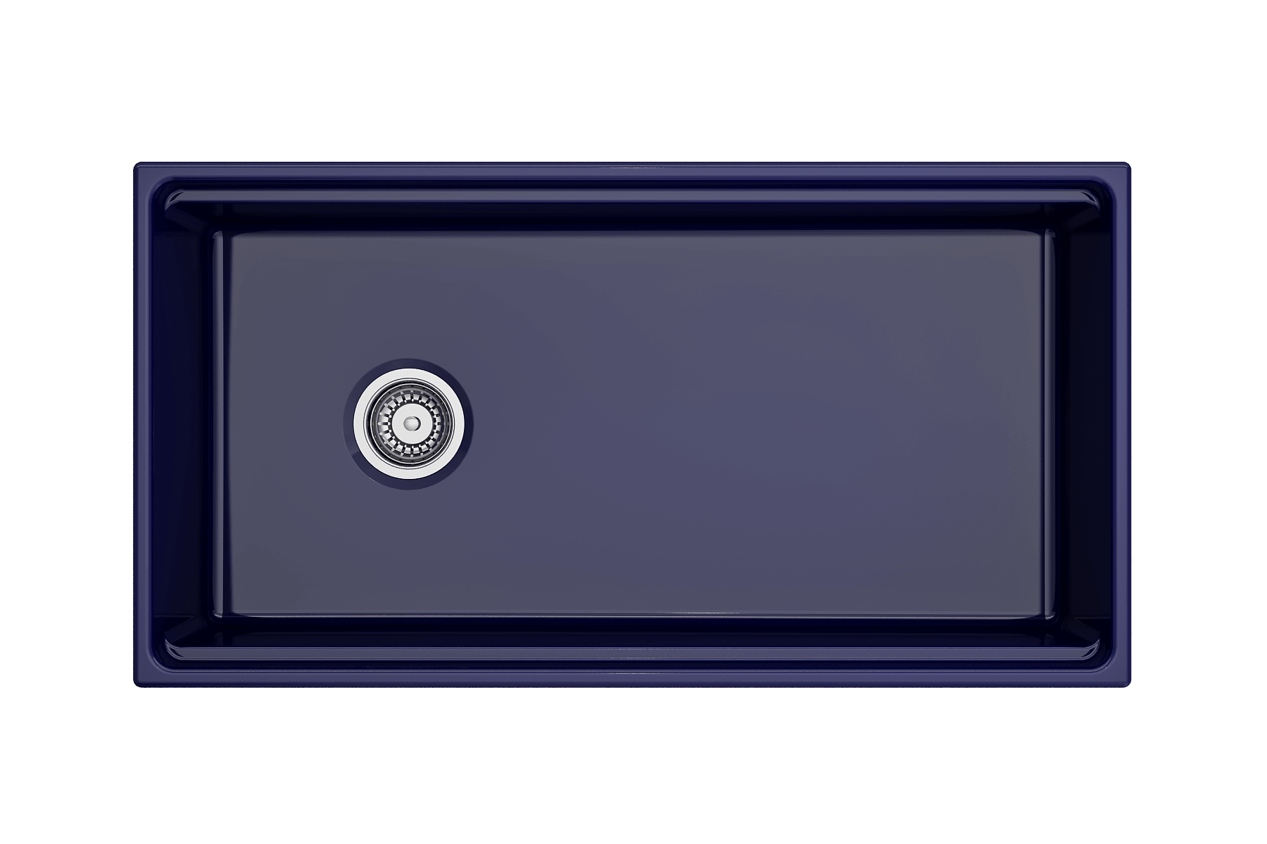 BOCCHI Contempo 36" Fireclay Workstation Farmhouse Sink with Accessories, Sapphire Blue, 1505-010-0120