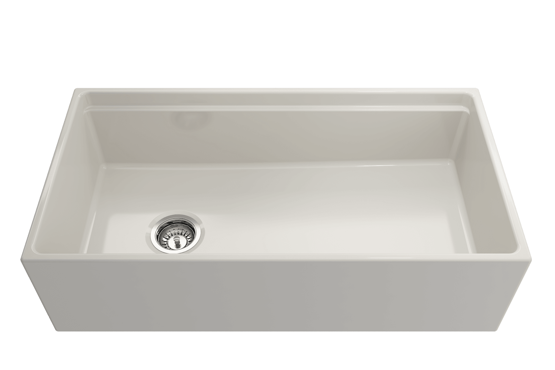 BOCCHI Contempo 36" Fireclay Workstation Farmhouse Sink with Accessories, Biscuit, 1505-014-0120