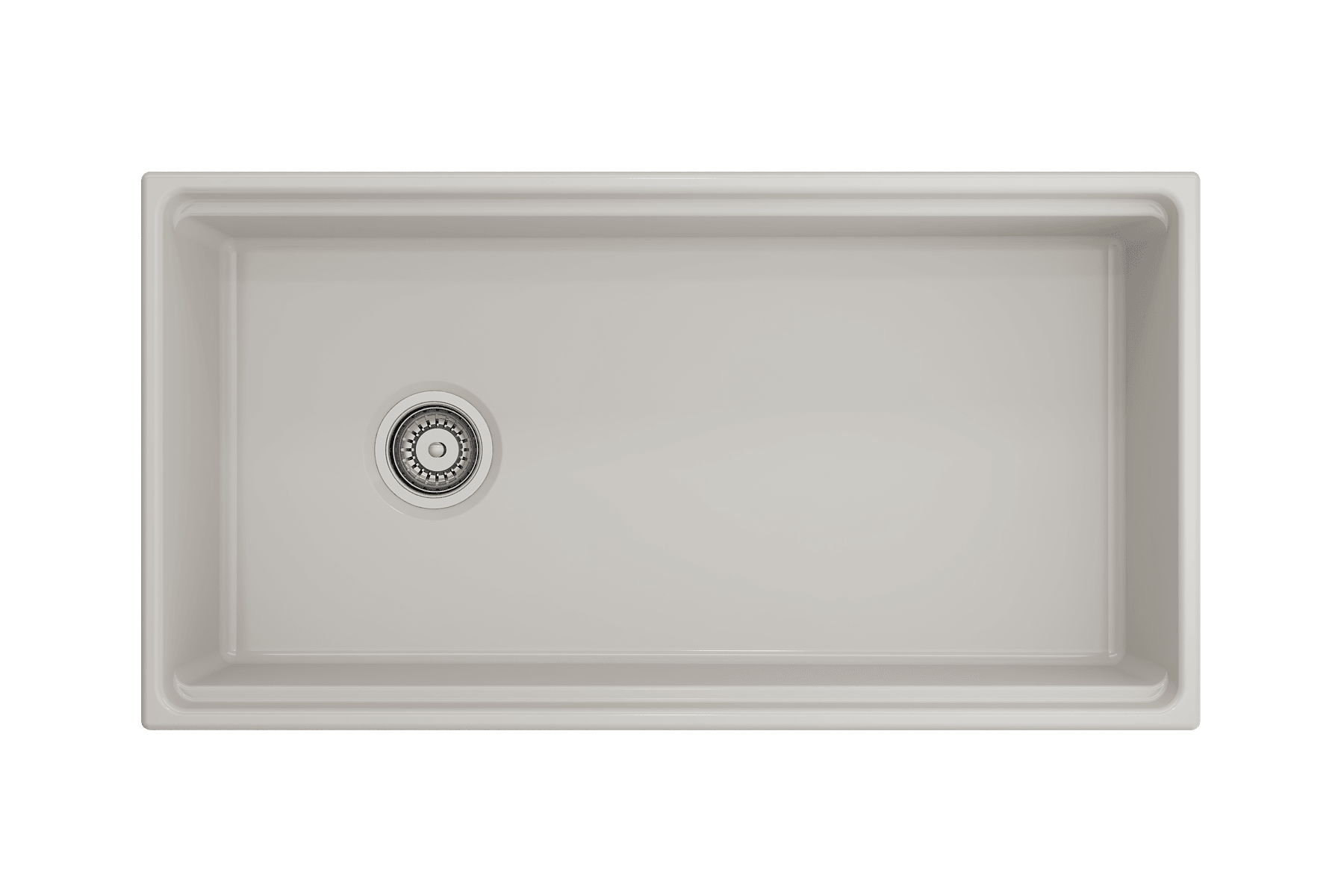 BOCCHI Contempo 36" Fireclay Workstation Farmhouse Sink with Accessories, Biscuit, 1505-014-0120