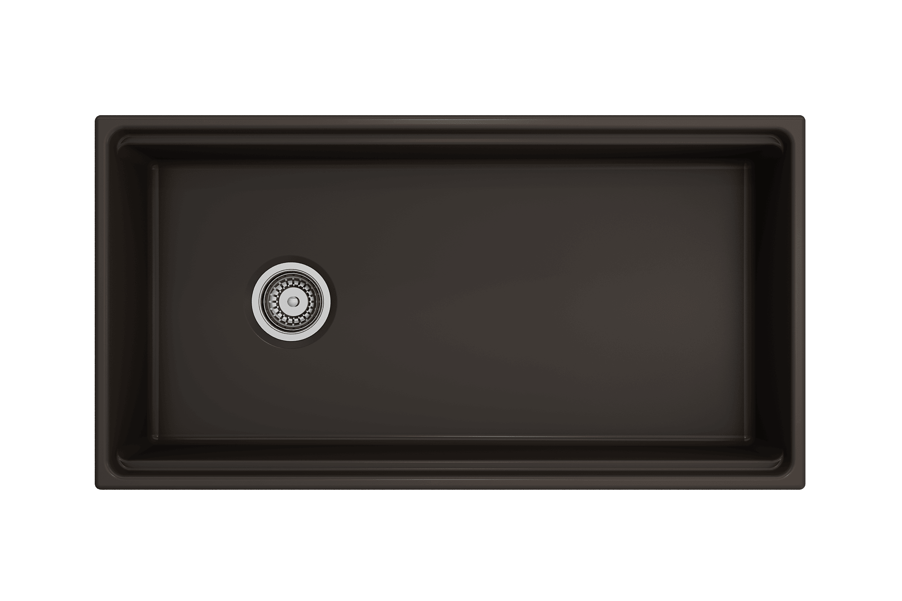 BOCCHI Contempo 36" Fireclay Workstation Farmhouse Sink with Accessories, Matte Brown, 1505-025-0120