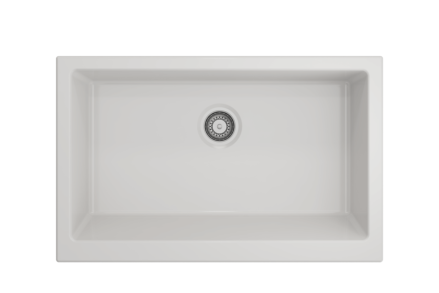 BOCCHI Nuova 34" Fireclay Retrofit Farmhouse Sink with Accessories, White, 1551-001-0120
