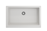 BOCCHI Nuova 34" Fireclay Retrofit Farmhouse Sink with Accessories, White, 1551-001-0120