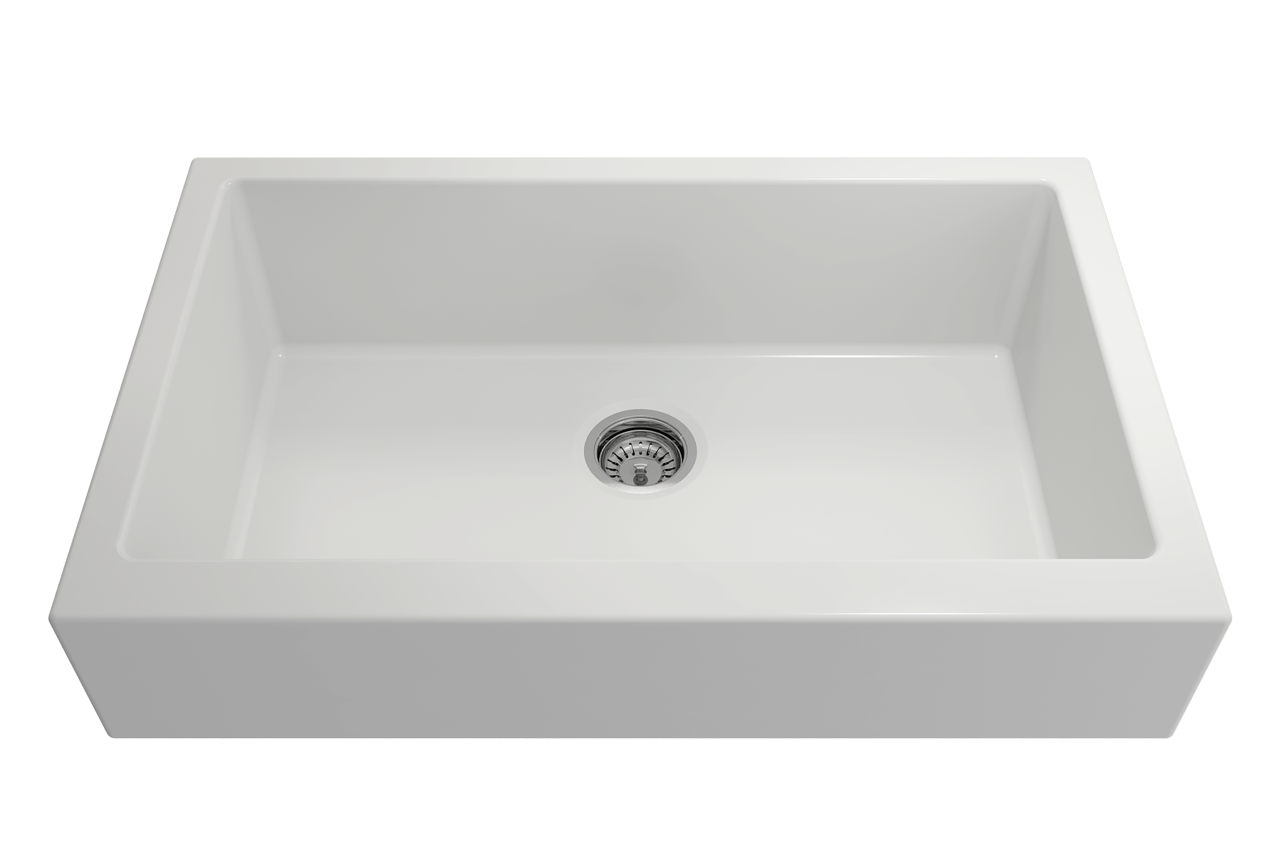 BOCCHI Nuova 34" Fireclay Retrofit Farmhouse Sink with Accessories, Matte White, 1551-002-0120