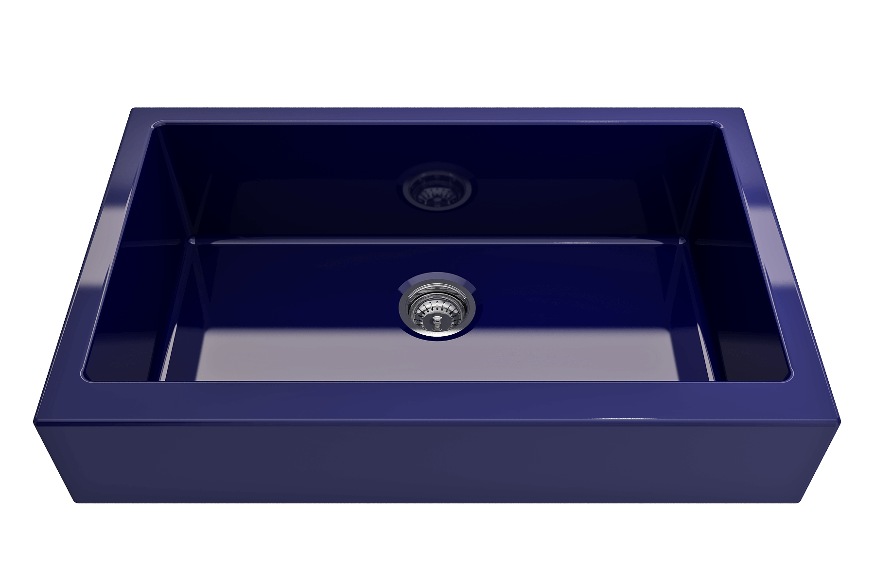BOCCHI Nuova 34" Fireclay Retrofit Farmhouse Sink with Accessories, Sapphire Blue, 1551-010-0120