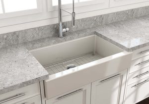 Alternate Image for BOCCHI Nuova 34" Fireclay Retrofit Farmhouse Sink with Accessories, Biscuit, 1551-014-0120