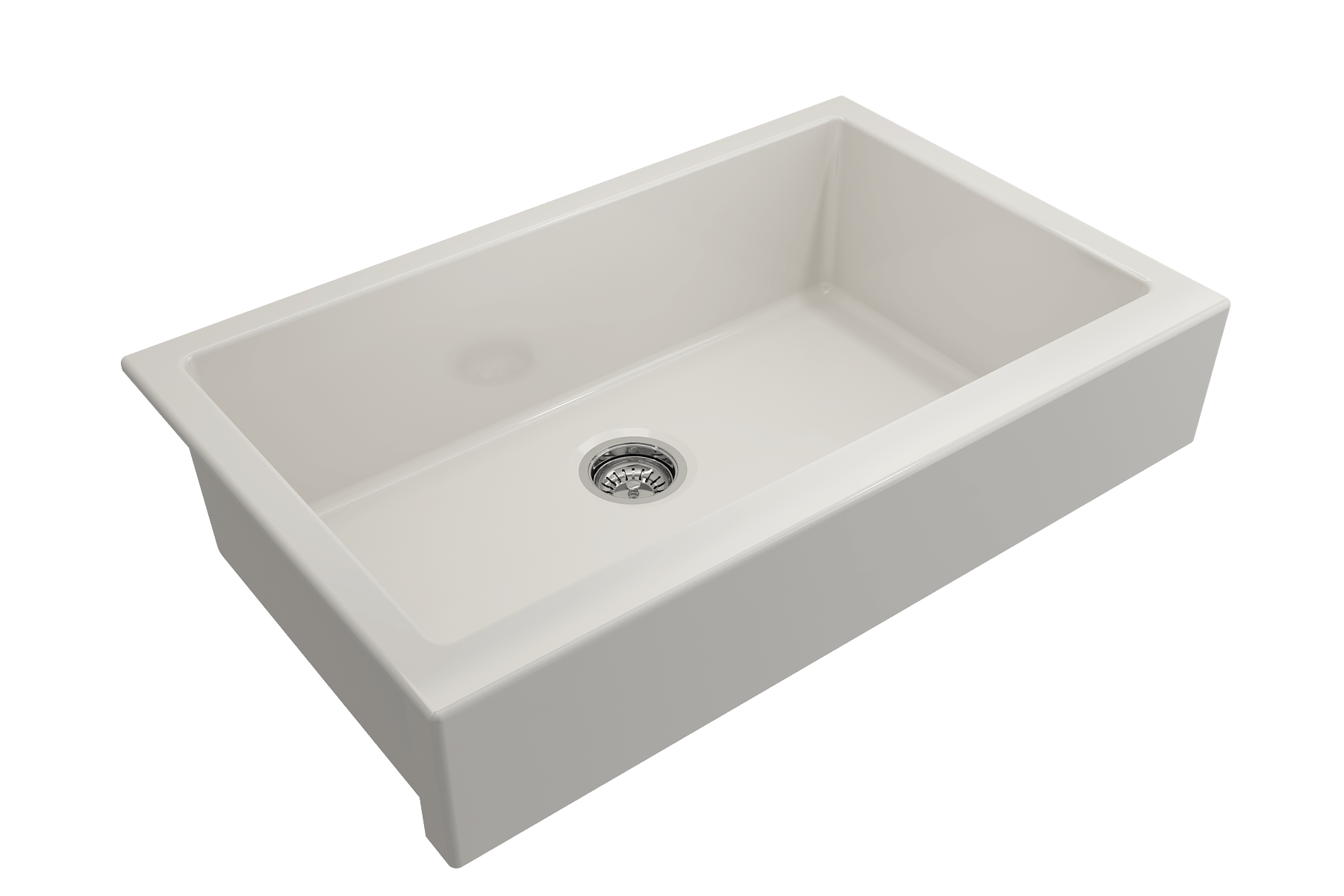 BOCCHI Nuova 34" Fireclay Retrofit Farmhouse Sink with Accessories, Biscuit, 1551-014-0120