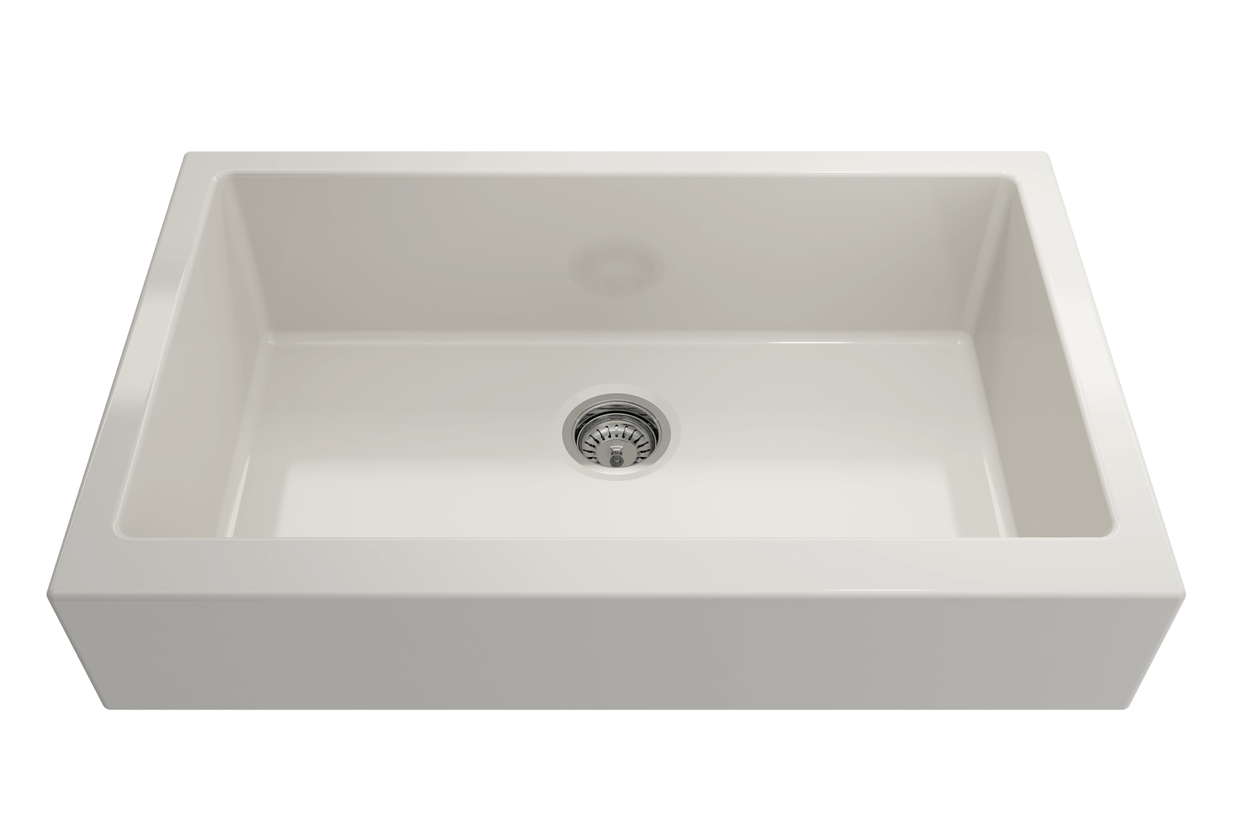 BOCCHI Nuova 34" Fireclay Retrofit Farmhouse Sink with Accessories, Biscuit, 1551-014-0120