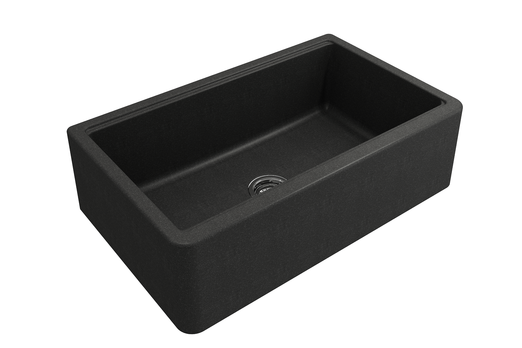 BOCCHI Arona 33" Composite Granite Workstation Farmhouse Sink with Accessories, Metallic Black, 1600-505-0120