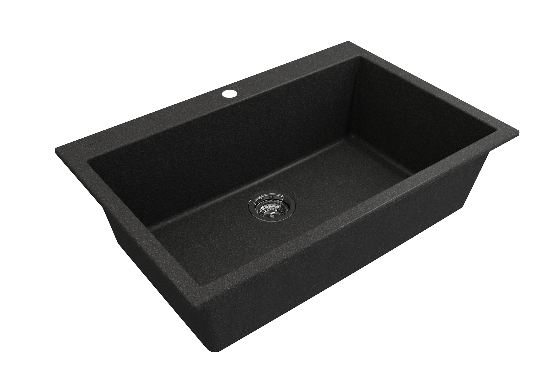 BOCCHI Campino Uno 33" Dual Mount Composite Granite Kitchen Sink, Metallic Black, 1604-505-0126