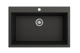 BOCCHI Campino Uno 33" Dual Mount Composite Granite Kitchen Sink, Metallic Black, 1604-505-0126