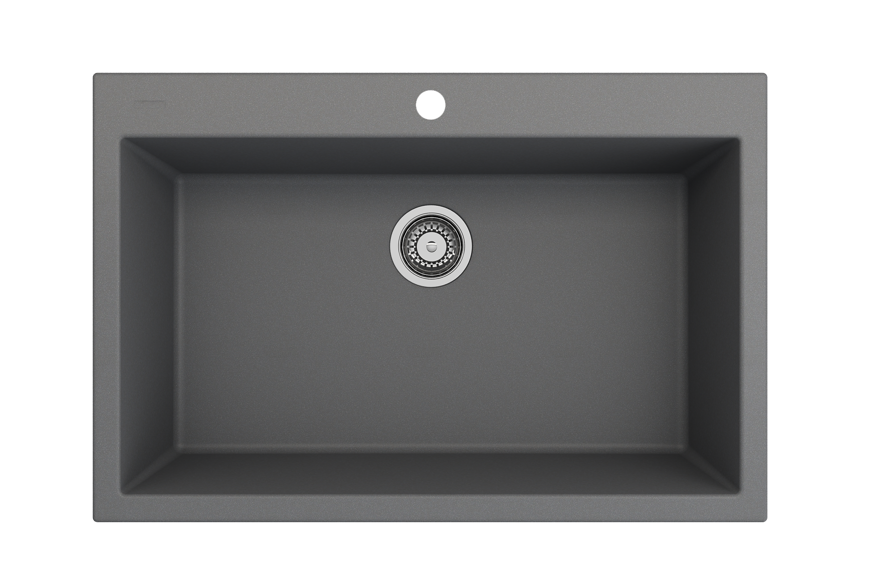 BOCCHI Campino Uno 33" Dual Mount Composite Granite Kitchen Sink, Concrete Gray, 1604-506-0126