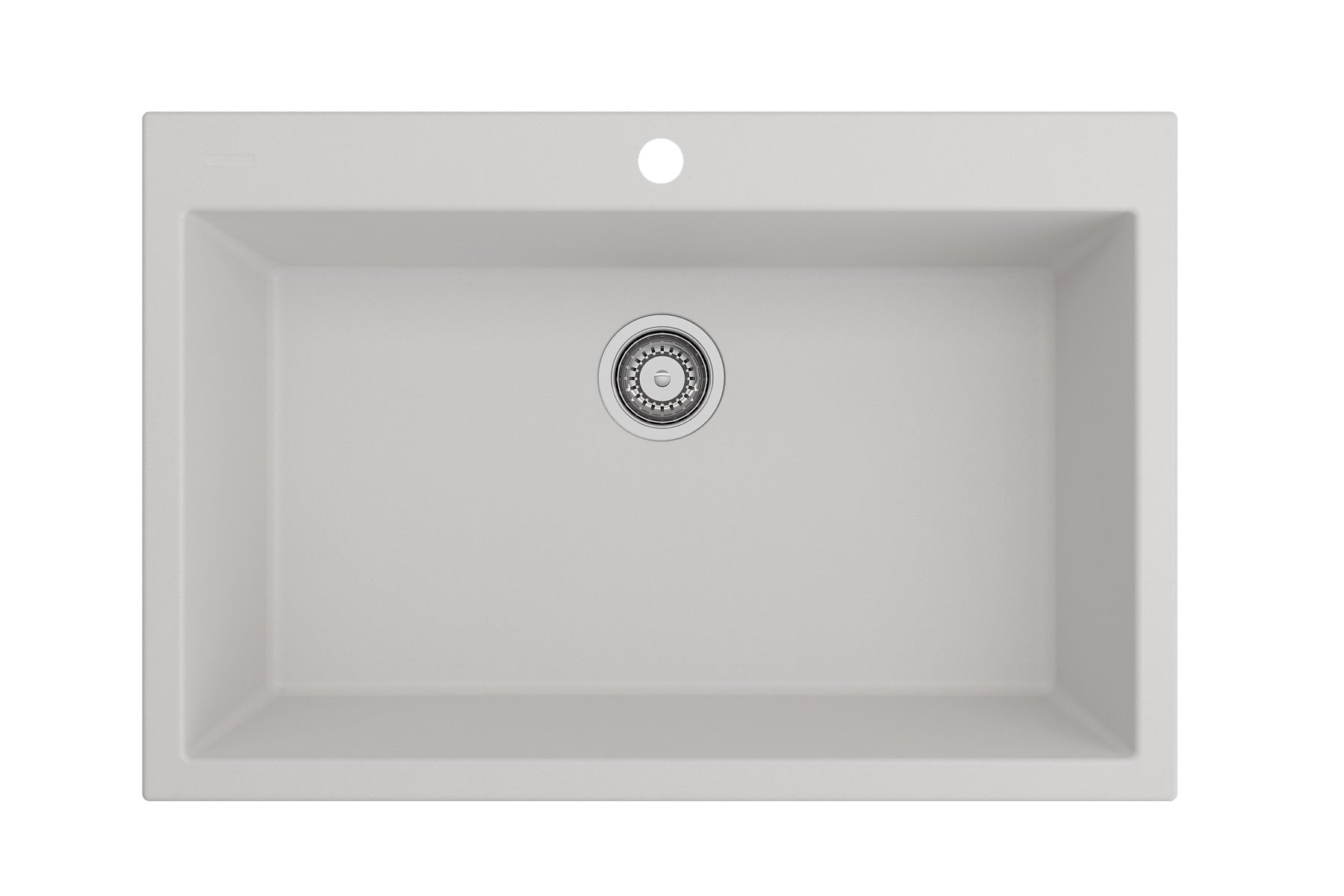 BOCCHI Campino Uno 33" Dual Mount Granite Kitchen Sink Kit with Accessories, Milk White, 1604-507-0126