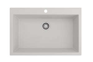 Alternate Image for BOCCHI Campino Uno 33" Dual Mount Granite Kitchen Sink Kit with Accessories, Milk White, 1604-507-0126