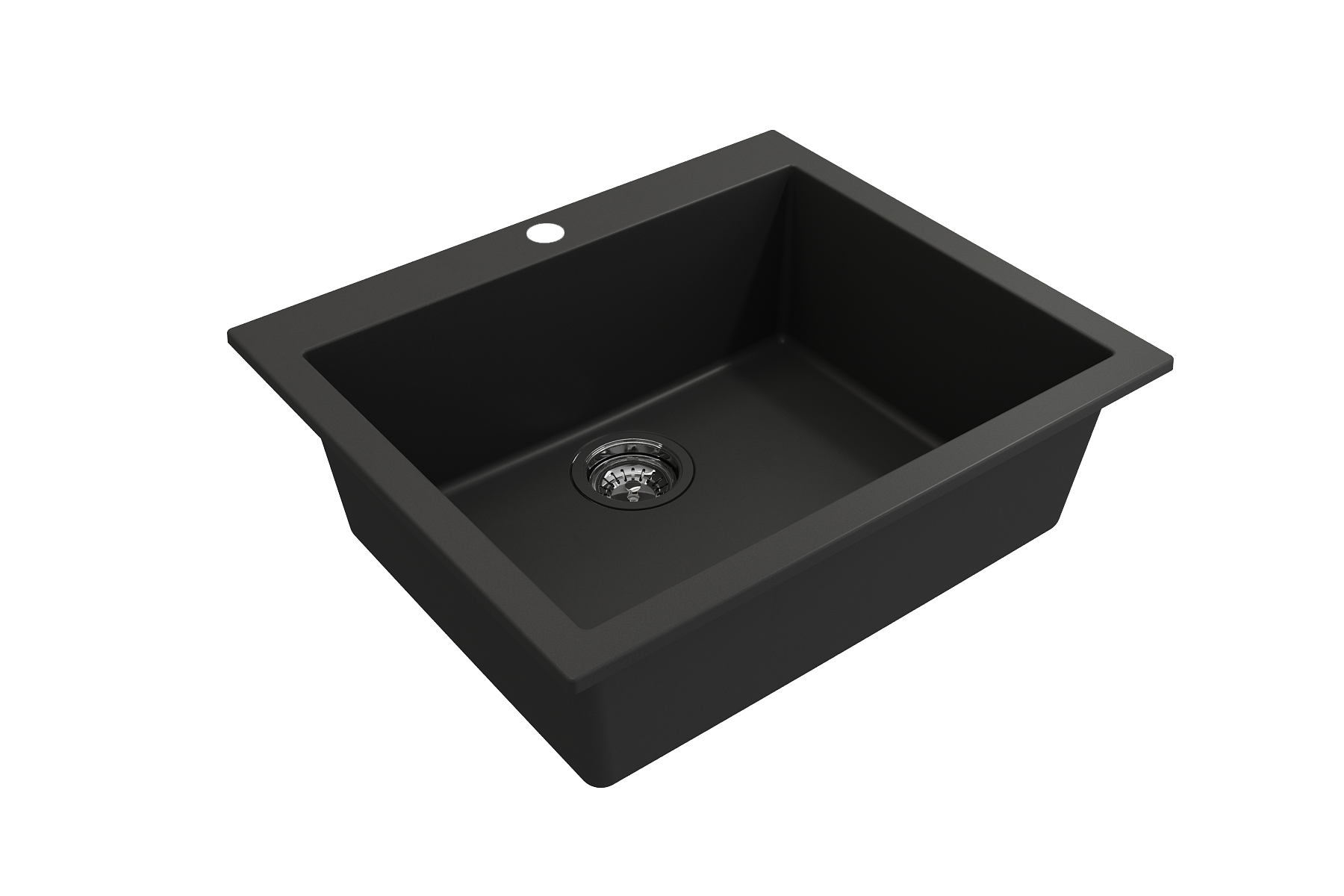 BOCCHI Campino Uno 24" Dual Mount Composite Granite Kitchen Sink, Matte Black, 1606-504-0126