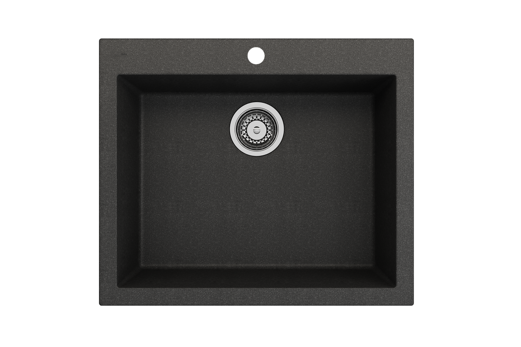 BOCCHI Campino Uno 24" Dual Mount Composite Granite Kitchen Sink, Metallic Black, 1606-505-0126