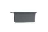 BOCCHI Campino Uno 24" Dual Mount Composite Granite Kitchen Sink, Concrete Gray, 1606-506-0126