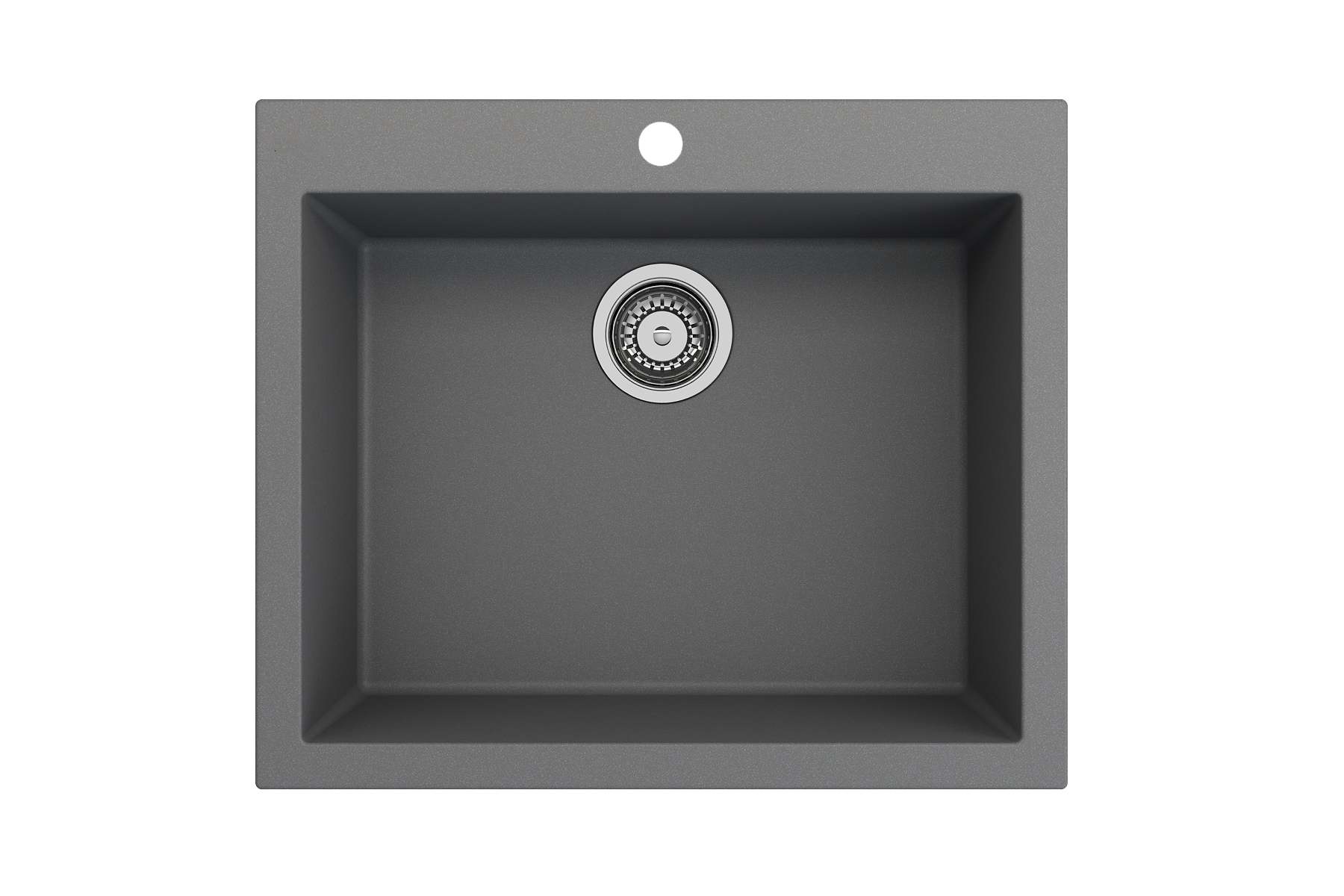 BOCCHI Campino Uno 24" Dual Mount Composite Granite Kitchen Sink, Concrete Gray, 1606-506-0126