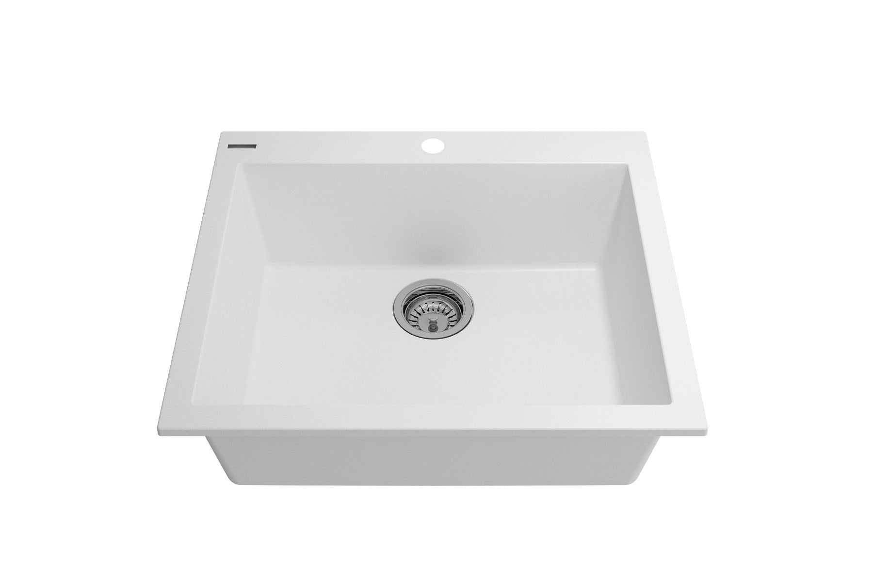 BOCCHI Campino Uno 24" Dual Mount Granite Kitchen Sink Kit with Accessories, Milk White, 1606-507-0126