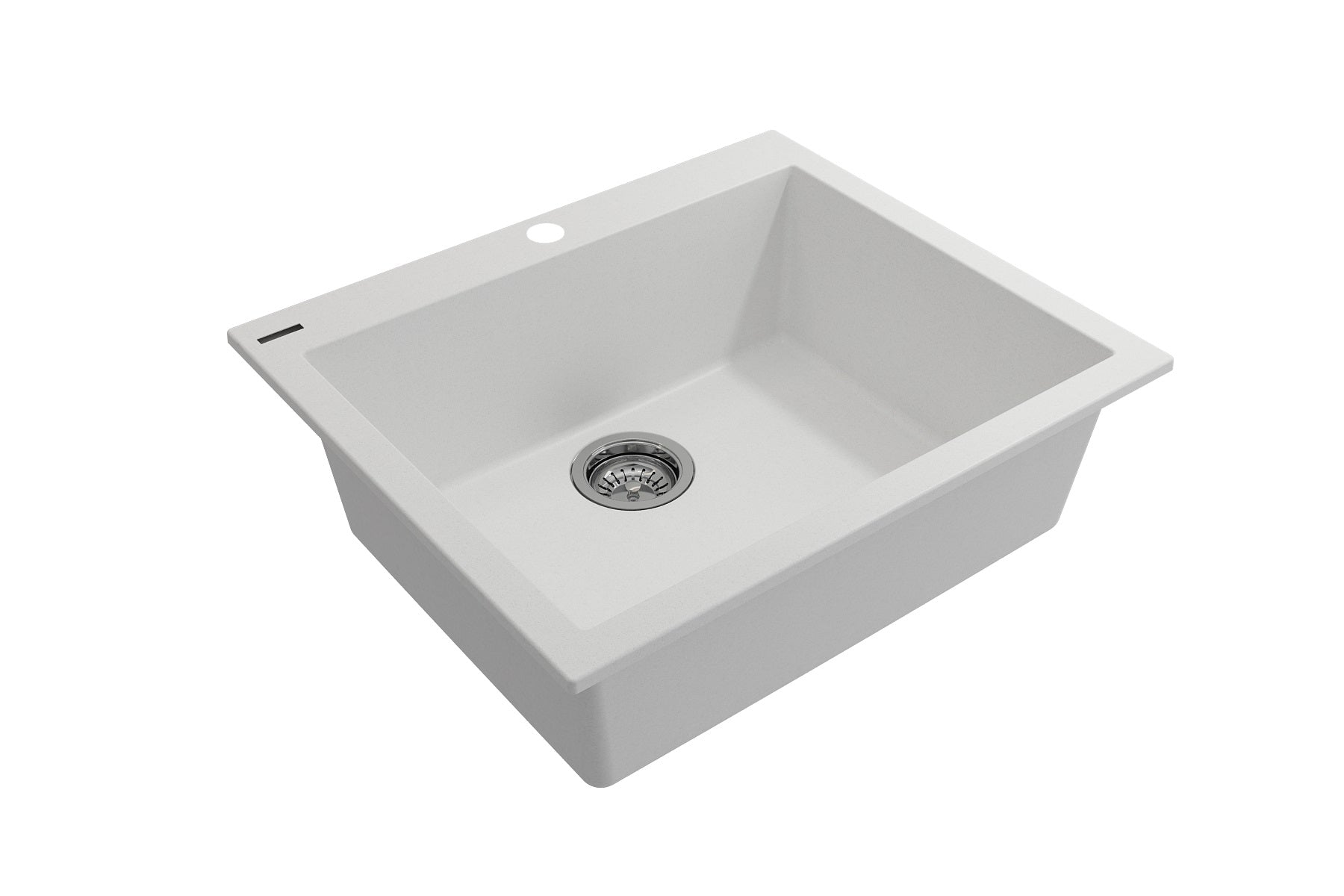 BOCCHI Campino Uno 24" Dual Mount Granite Kitchen Sink Kit with Accessories, Milk White, 1606-507-0126