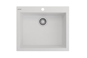 Alternate Image for BOCCHI Campino Uno 24" Dual Mount Granite Kitchen Sink Kit with Accessories, Milk White, 1606-507-0126
