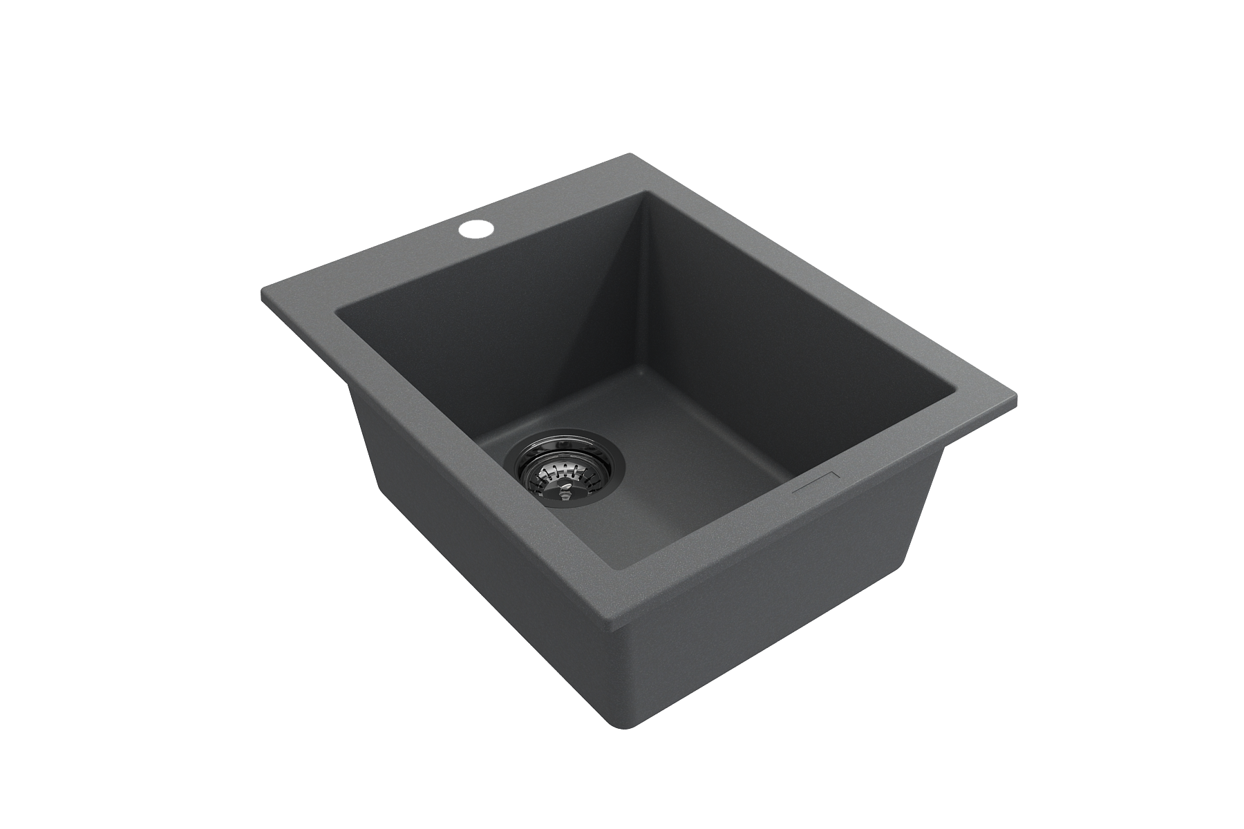 BOCCHI Campino Uno 16" Rectangle Composite Granite Bar/Prep Sink, Concrete Gray, 1608-506-0126