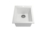 BOCCHI Campino Uno 16" Rectangle Granite Bar/Prep Sink with Accessories, Milk White, 1608-507-0126