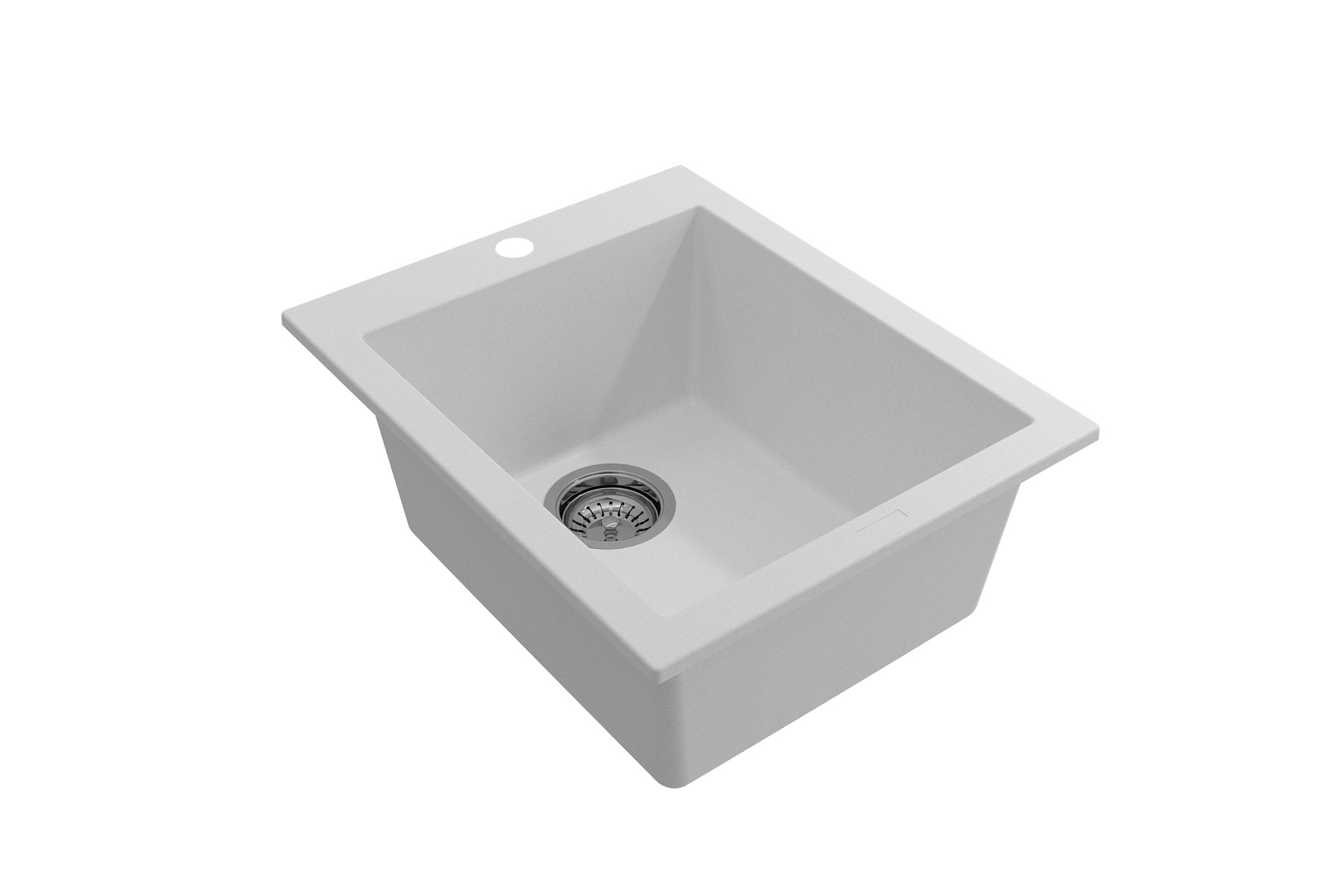 BOCCHI Campino Uno 16" Rectangle Granite Bar/Prep Sink with Accessories, Milk White, 1608-507-0126