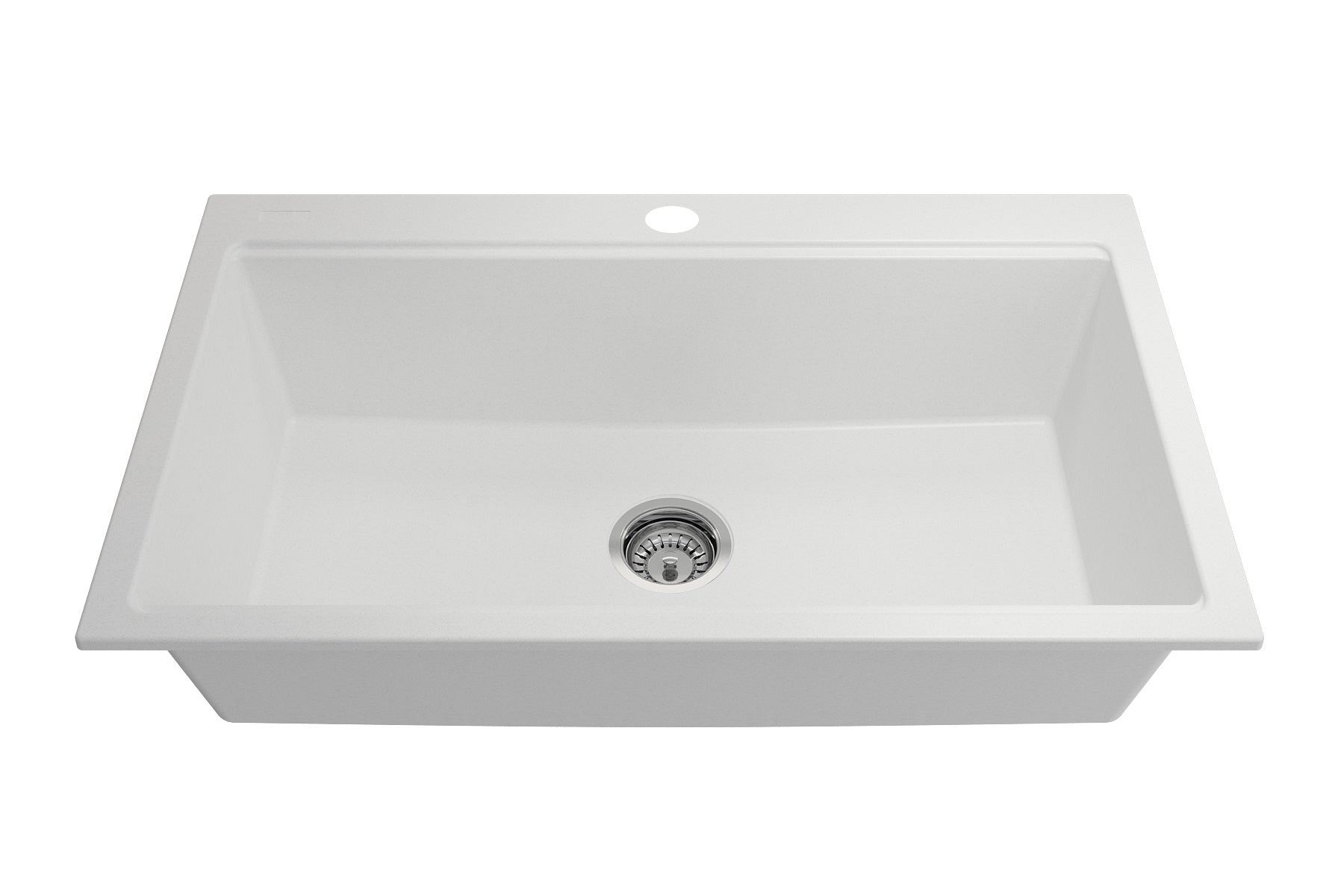 BOCCHI Baveno Lux 34" Dual Mount Granite Workstation Kitchen Sink Kit with Accessories, Milk White, 1616-507-0126