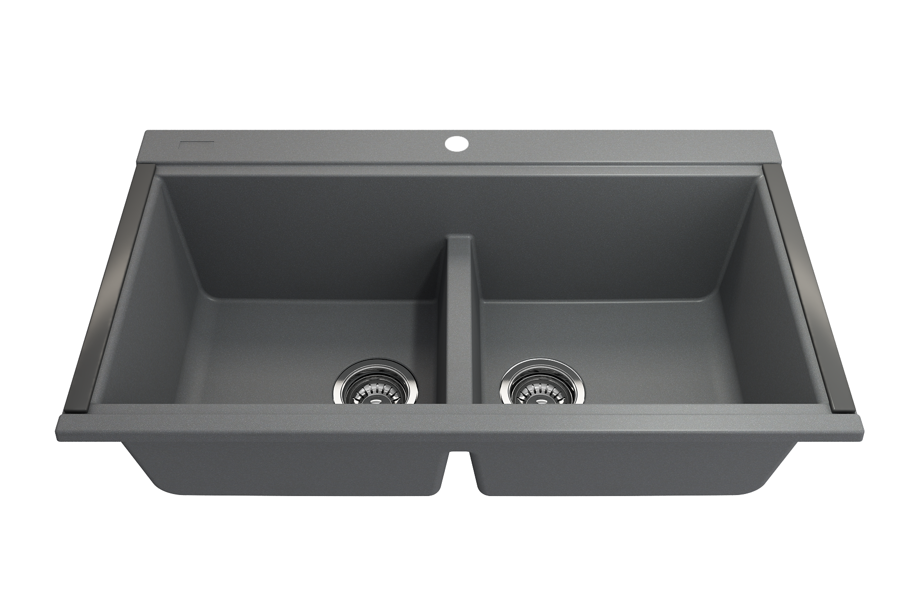BOCCHI Baveno Lux 34" Undermount Granite Workstation Kitchen Sink Kit with Accessories, 50/50 Double Bowl, Concrete Gray, 1618-506-0126HP