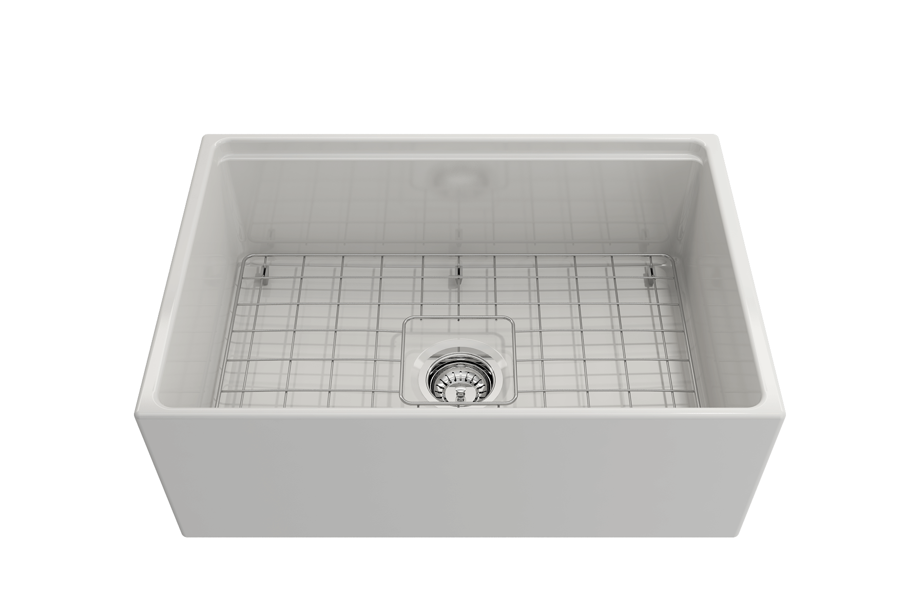BOCCHI Contempo 27" Fireclay Workstation Farmhouse Sink Kit with Accessories, White, 1628-001-0120