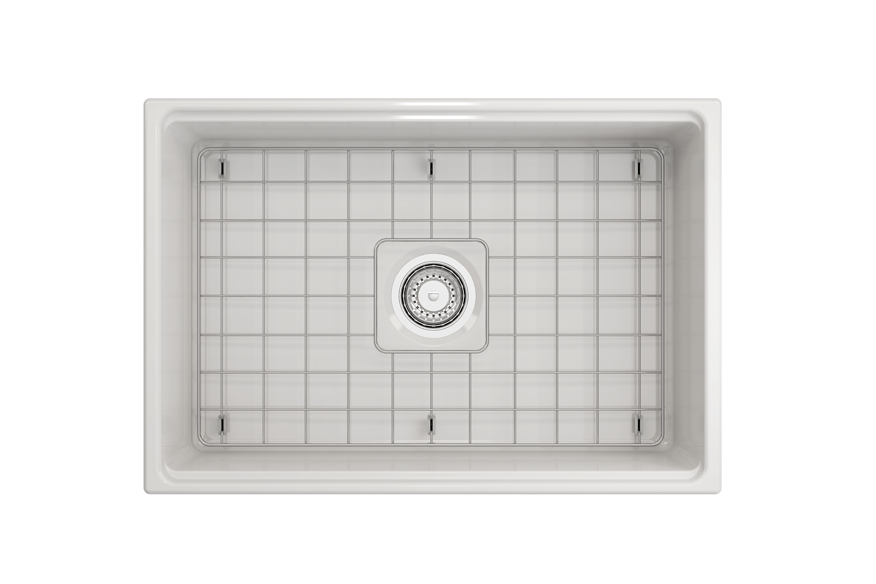 BOCCHI Contempo 27" Fireclay Workstation Farmhouse Sink Kit with Accessories, White, 1628-001-0120