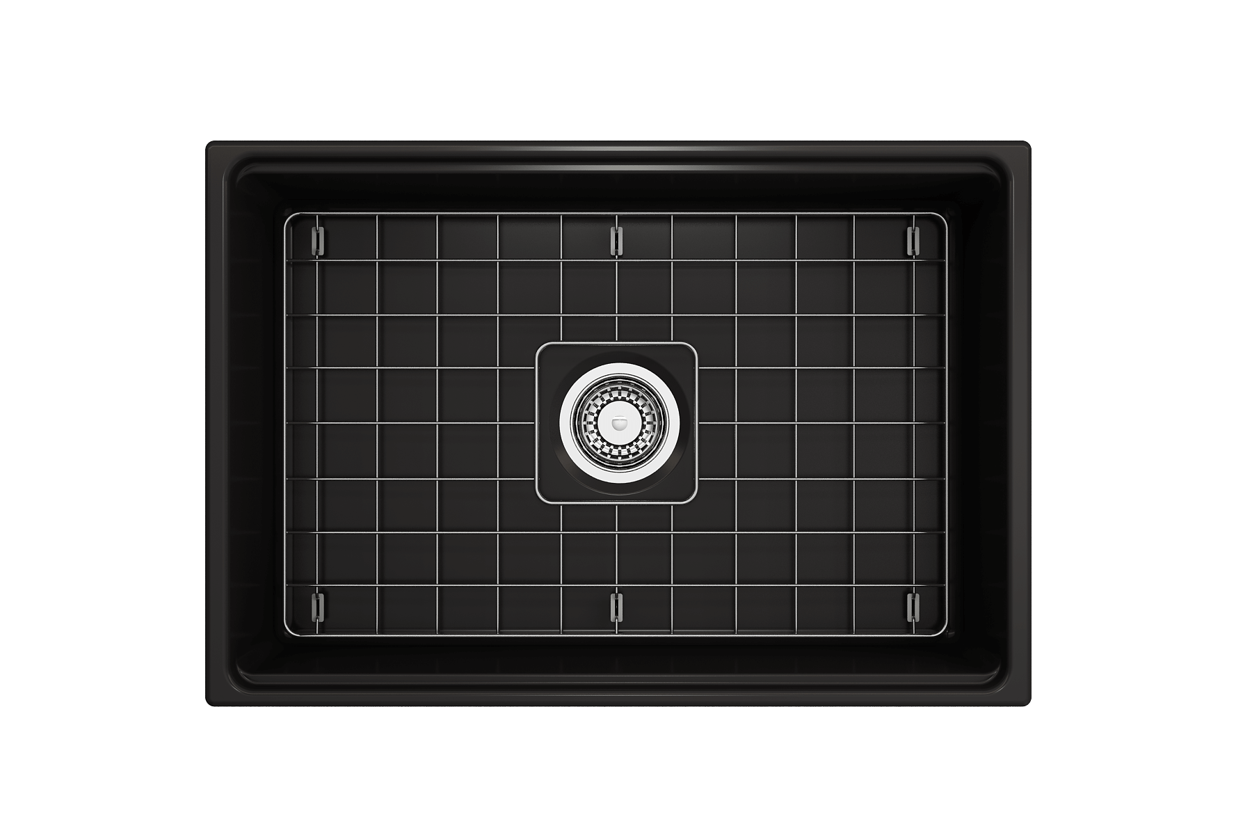 BOCCHI Contempo 27" Fireclay Workstation Farmhouse Sink Kit with Accessories, Matte Black, 1628-004-0120
