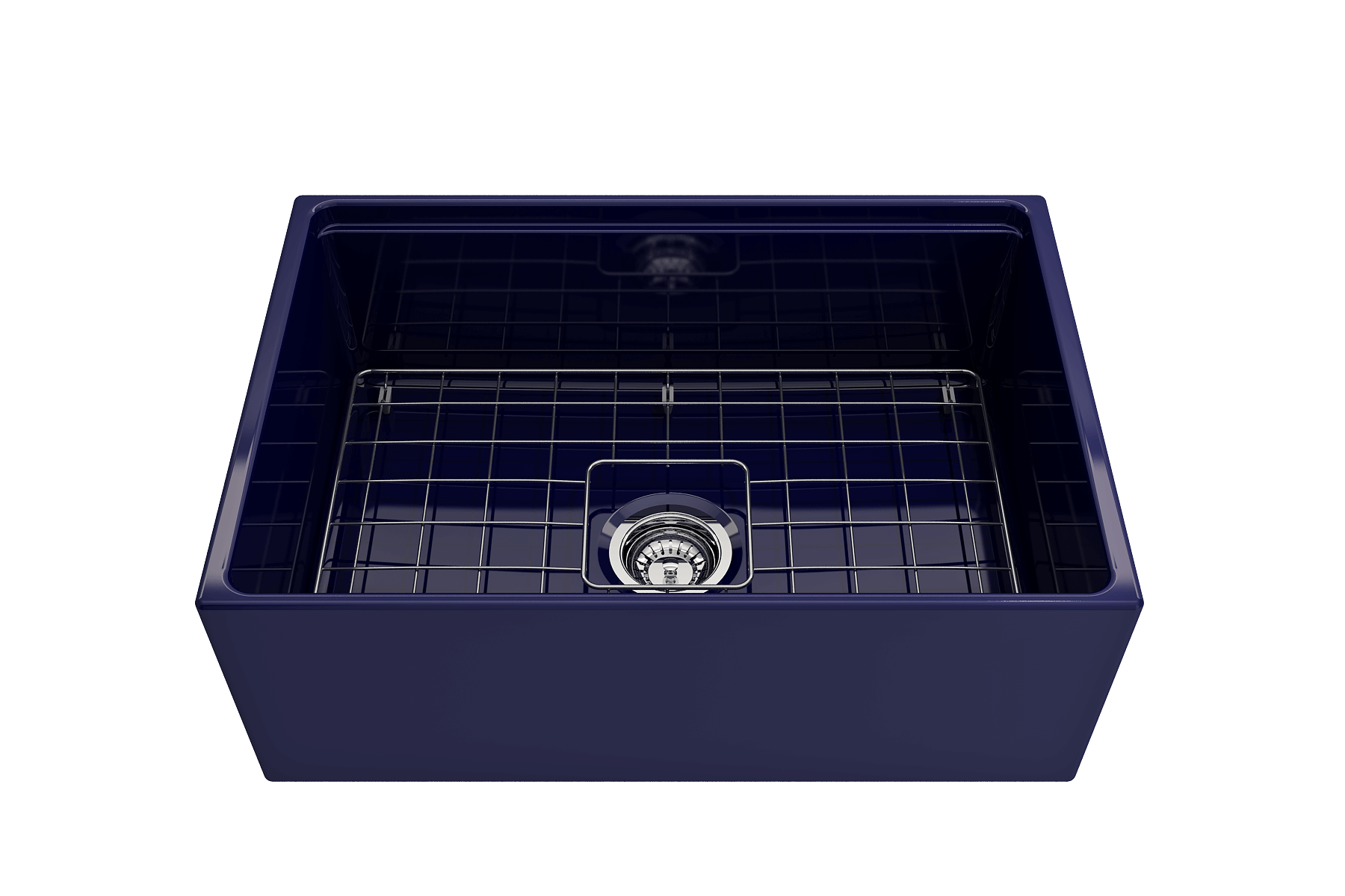BOCCHI Contempo 27" Fireclay Workstation Farmhouse Sink Kit with Accessories, Sapphire Blue, 1628-010-0120