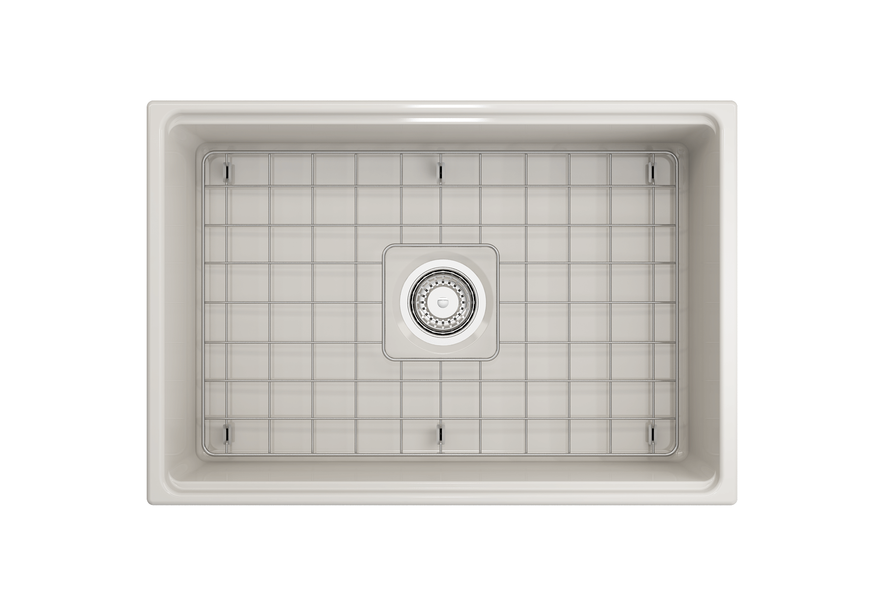 BOCCHI Contempo 27" Fireclay Workstation Farmhouse Sink Kit with Accessories, Biscuit, 1628-014-0120