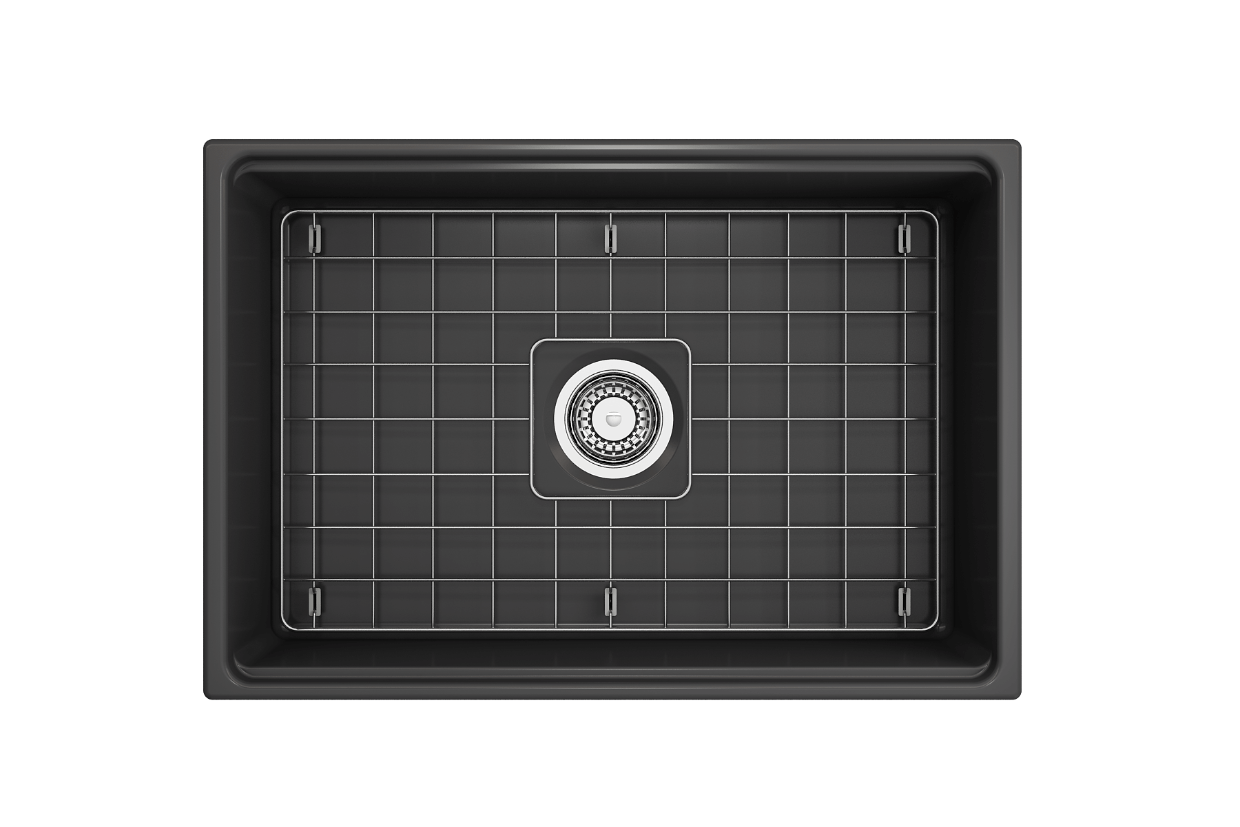 BOCCHI Contempo 27" Fireclay Workstation Farmhouse Sink Kit with Accessories, Matte Dark Gray, 1628-020-0120