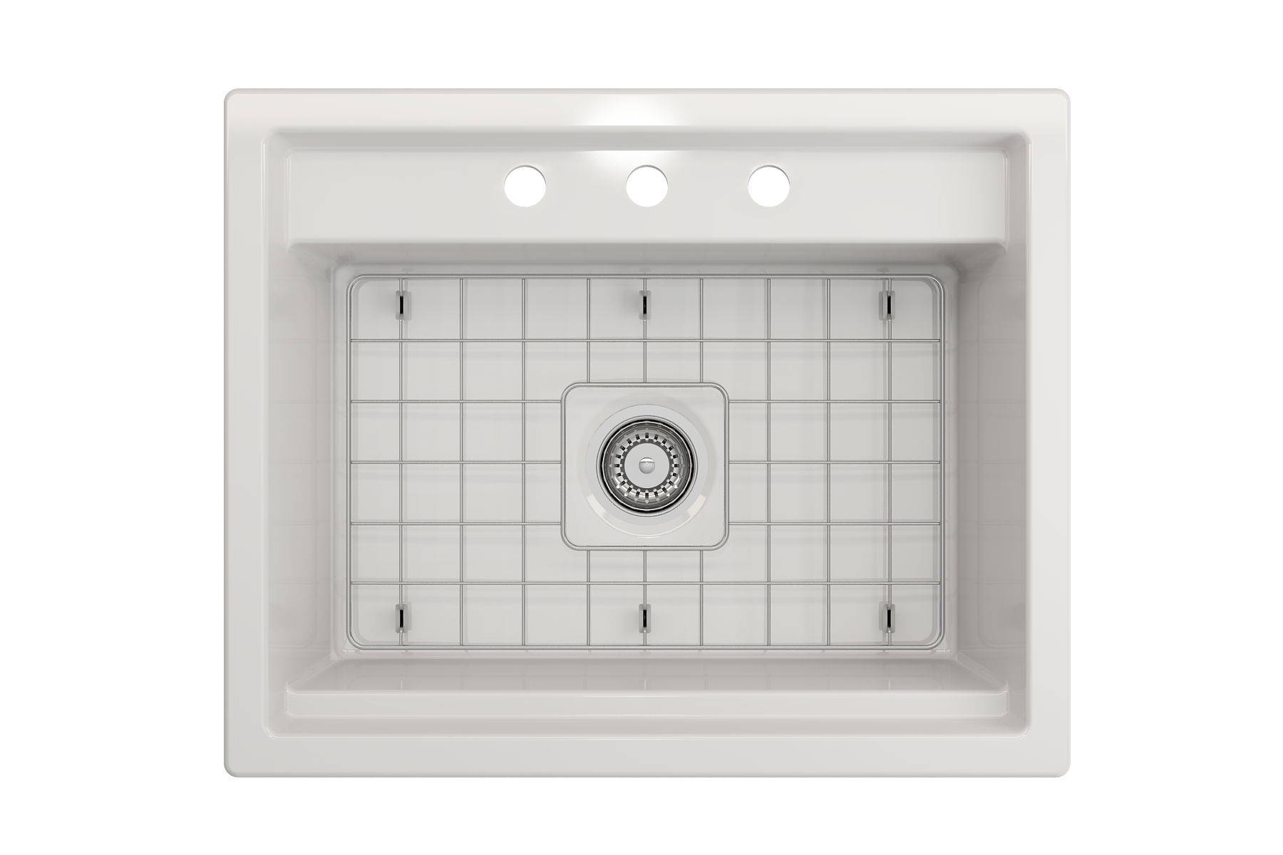 BOCCHI Baveno Uno 27" Dual Mount Fireclay Workstation Kitchen Sink Kit with Accessories, White, 1633-001-0127