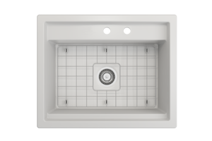 Alternate Image for BOCCHI Baveno Uno 27" Dual Mount Fireclay Workstation Kitchen Sink Kit with Accessories, Matte White, 1633-002-0132