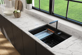 BOCCHI Baveno Uno 27" Dual Mount Fireclay Workstation Kitchen Sink Kit with Accessories, Matte Black, 1633-004-0132