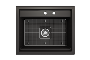 Alternate Image for BOCCHI Baveno Uno 27" Dual Mount Fireclay Workstation Kitchen Sink Kit with Accessories, Matte Black, 1633-004-0132