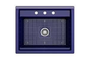 Alternate Image for BOCCHI Baveno Uno 27" Dual Mount Fireclay Workstation Kitchen Sink Kit with Accessories, Sapphire Blue, 1633-010-0127